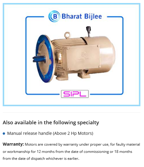 Bharat Bijlee Brake Motors