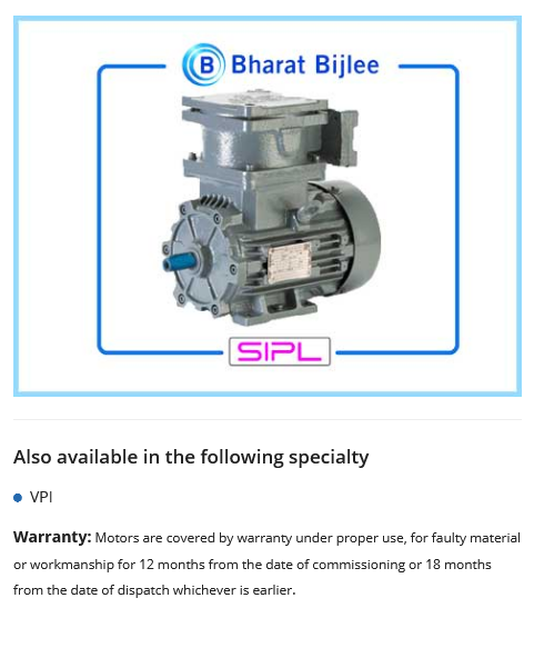 Bharat Bijlee Flameproof Motors