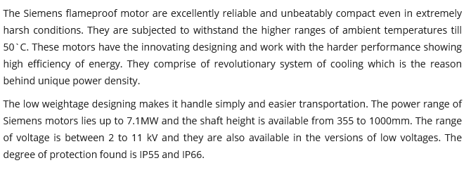 Siemens Flameproof Motor