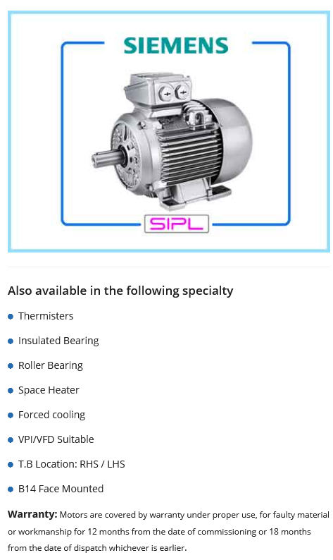 Siemens IE4 Motors
                                